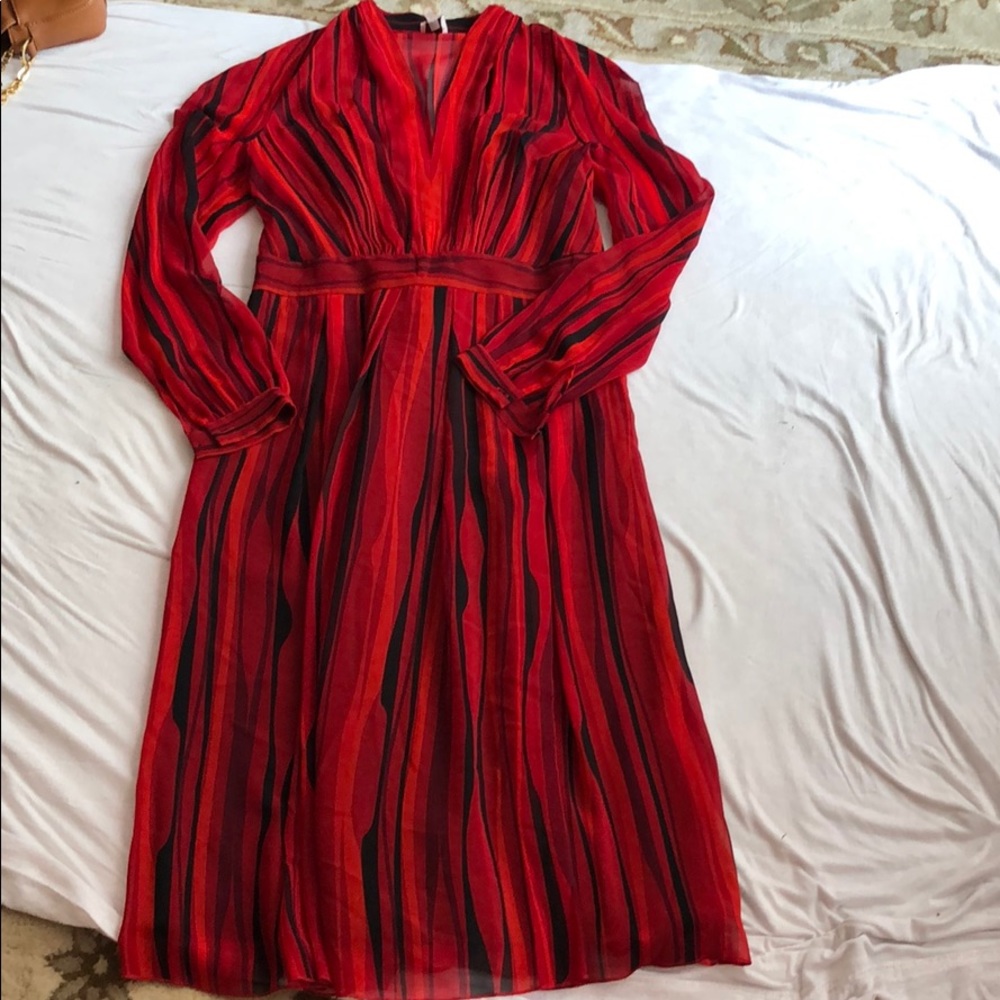 Anne Klein striped red dress